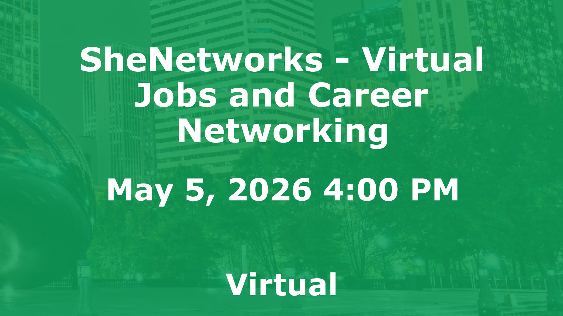SheNetworks - Virtual Jobs and Career Networking event image